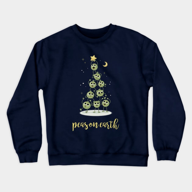 Christmas Tree Peas On Earth Crewneck Sweatshirt by dumbshirts